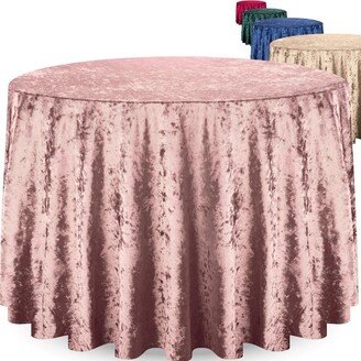 RCZ Decor RCZ Décor Elegant Round Table Cloth - Made With Fine Crushed-Velvet Material, Beautiful Blush Tablecloth With Durable Seams - 108 Inches Round