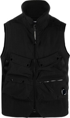 Lens-detail multi-pocket vest-AA