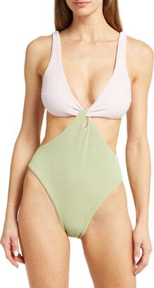 Textured One-Piece Swimsuit