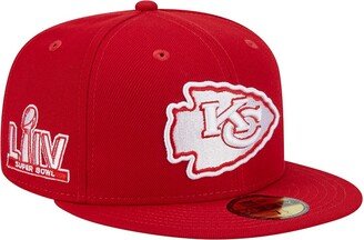 Men's Scarlet Kansas City Chiefs Super Bowl Liv Main Patch 59FIFTY Fitted Hat