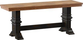 Eleanor Two-Tone Trestle Leg Wood Dining Bench by Classic