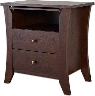 Grasa 2 Drawer Nightstand Vintage Walnut - miBasics