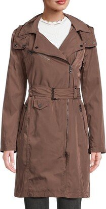 Belted Moto Trench Coat