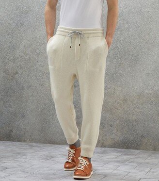 Cashmere Rib-Knit Sweatpants-AA