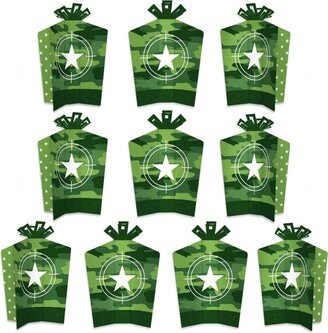 Big Dot Of Happiness Camo Hero - Table Decor - Army Military Party Fold & Flare Centerpieces - 10 Ct