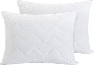 Waterguard Quilted Waterprof Cotton Top Pillow Protector Set of 8 White - King