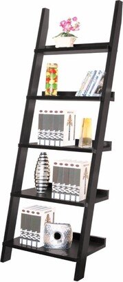 Exhibiting Modern Ladder Bookcase With Five Shelves, Black