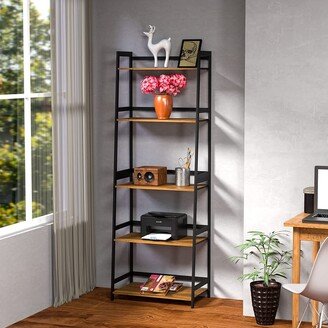 Tatayosi 5 Tier Tall Open Bookcase, Ladder Shelf, Bookshelf