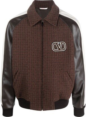 Tweed-Panel Bomber Jacket