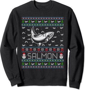 Salmon Ugly Christmas Costume Outfits Ugly Christmas Sweaters Men Women Xmas Ugly Salmon Sweatshirt