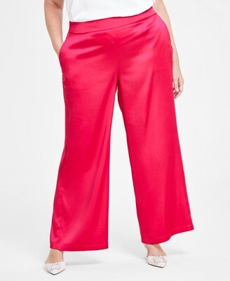 Satin High-Rise Pull-On Pants, Created for Macy's