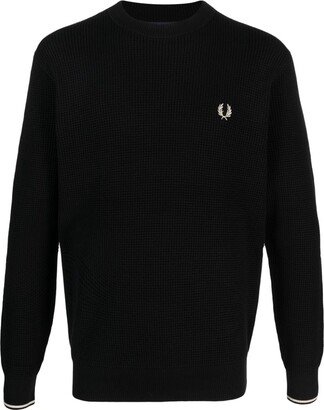 Waffle-Knit Logo-Embroidered Jumper