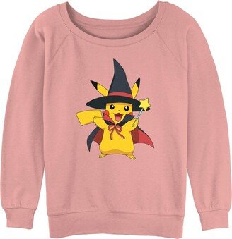 Junior's Halloween Pikachu Magic Wand Sweatshirt - Desert - Small