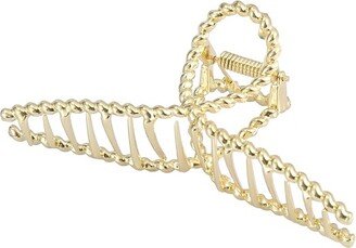 Unique Bargains Women's Metal Spiral Line Style Claw for Fashion Accessories for Beauty Hair Clips Gold Tone 4.5x1.65x1.97 1 Pc