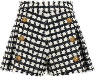 Checked Tweed Shorts-AB