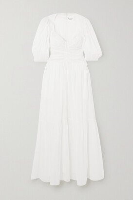 Marant Étoile - Leoniza Tiered Gathered Cotton-voile Maxi Dress - White