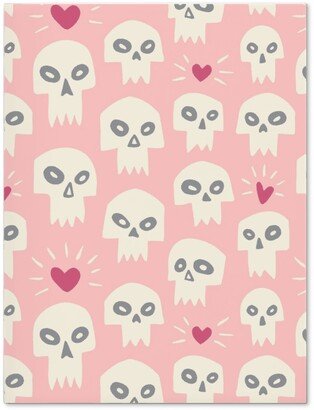 Journals: Skulls With Hearts - Pink Journal, Pink