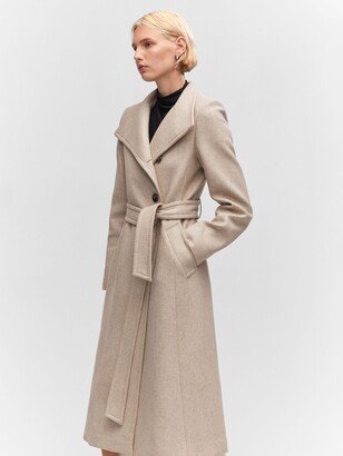 Sirenita Wool Blend Long Belted Coat