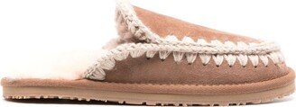 Whipstitch-Detail Shearling Slippers