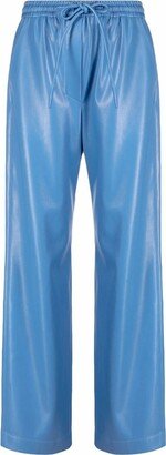 Faux-Leather Drawstring-Waist Trousers