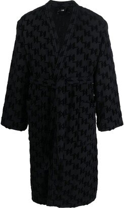 Monogram-Pattern Tie-Waist Bathrobe