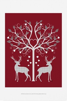 Fab Funky Christmas Des Grey on Red Canvas Art - 15.5