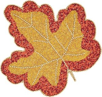 Saro Lifestyle Beaded Leaf Table Mats (Set of 4)