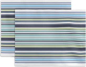 Sheila Wenzel-Ganny Lavender Mint Blue Stripes Set of 4 Placemats