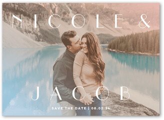 Save The Date Cards: Retro Gradient Overlay Save The Date, White, 5X7, Matte, Signature Smooth Cardstock, Square