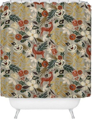 Marta Barragan Camarasa Christmas Holiday Ornaments Shower Curtain