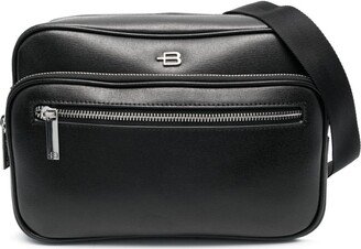 Logo-Plaque Leather Belt Bag