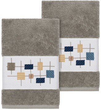 Khloe Embellished Hand Towel - Set of 2 - Dark Grey