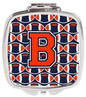 CJ1066-BSCM Letter B Football Orange, Blue & White Compact Mirror