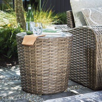 Sandy Bloom Brown Round Outdoor End Table - 22