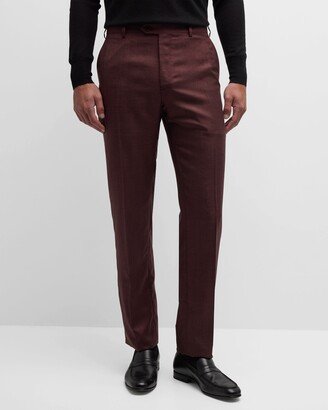 Men's Bordeaux Silk-Blend Pants