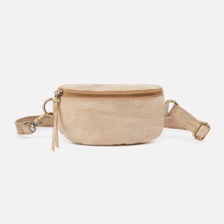 Fern Belt Bag in Metallic Leather - Gold Leaf