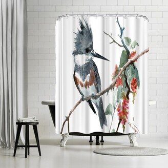 71 x 74 Shower Curtain, Belted Kingfisher 7 by Suren Nersisyan