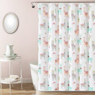 72x72 Kids' Make A Wish Southwest Llama Cactus Shower Curtain Single