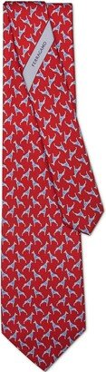 Doberman-print silk tie