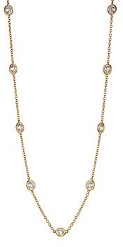 Elevate Cubic Zirconia Station Necklace in 18K Gold Plated, 16-18