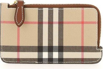 Vintage Checked Zip-Around Cardholder