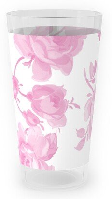 Outdoor Pint Glasses: Saint Colette June Roses - Pink Outdoor Pint Glass, Pink