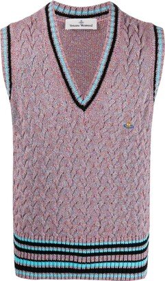 V-neck sleeveless jumper-AD