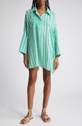 Stripe Cotton Cover-Up Caftan