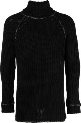 Contrast-Stitching Knit Jumper