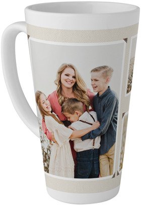 Mugs: Pinned Frames Tall Latte Mug, 17Oz, Beige