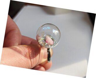 Handmade Axolotl Adjustable Terrarium Ring By Sbmathieu