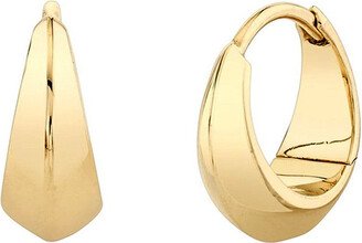 Small Yellow Gold Crescent Hoop Earrings