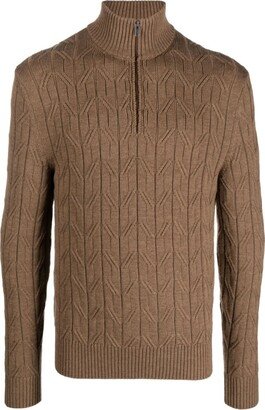 Boggi Milano Merino Wool Half-Zip Jumper