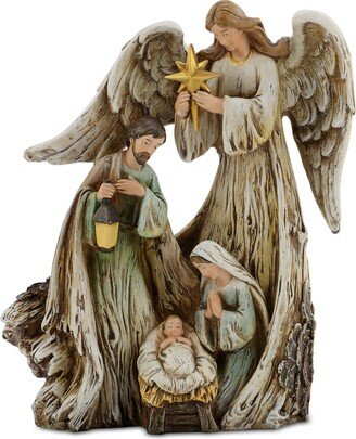 Woodcut Guardian Angel with Holy Family